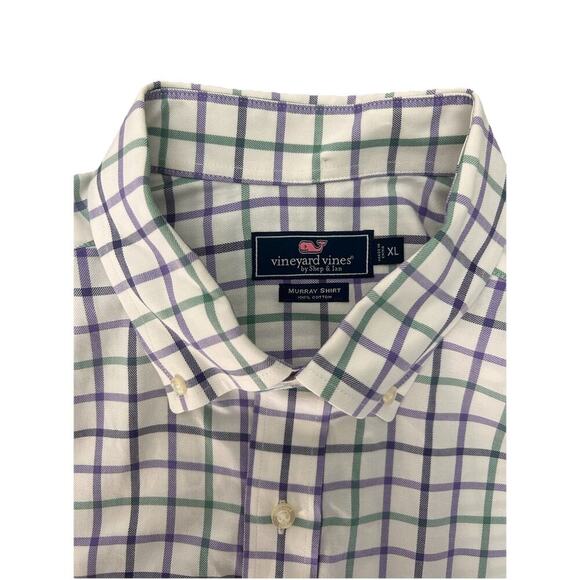 Vineyard Vines Men’s Long Sleeve Button Up Murray Shirt XL Purple Green Striped - Picture 2 of 6